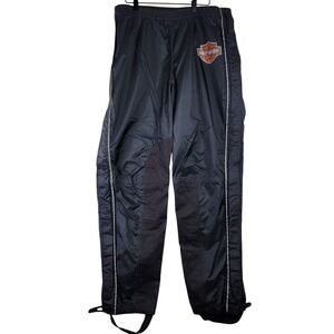Harley-Davidson Rain Overpants Mens XL Black Reflective Moto Biker Riding Gear‎